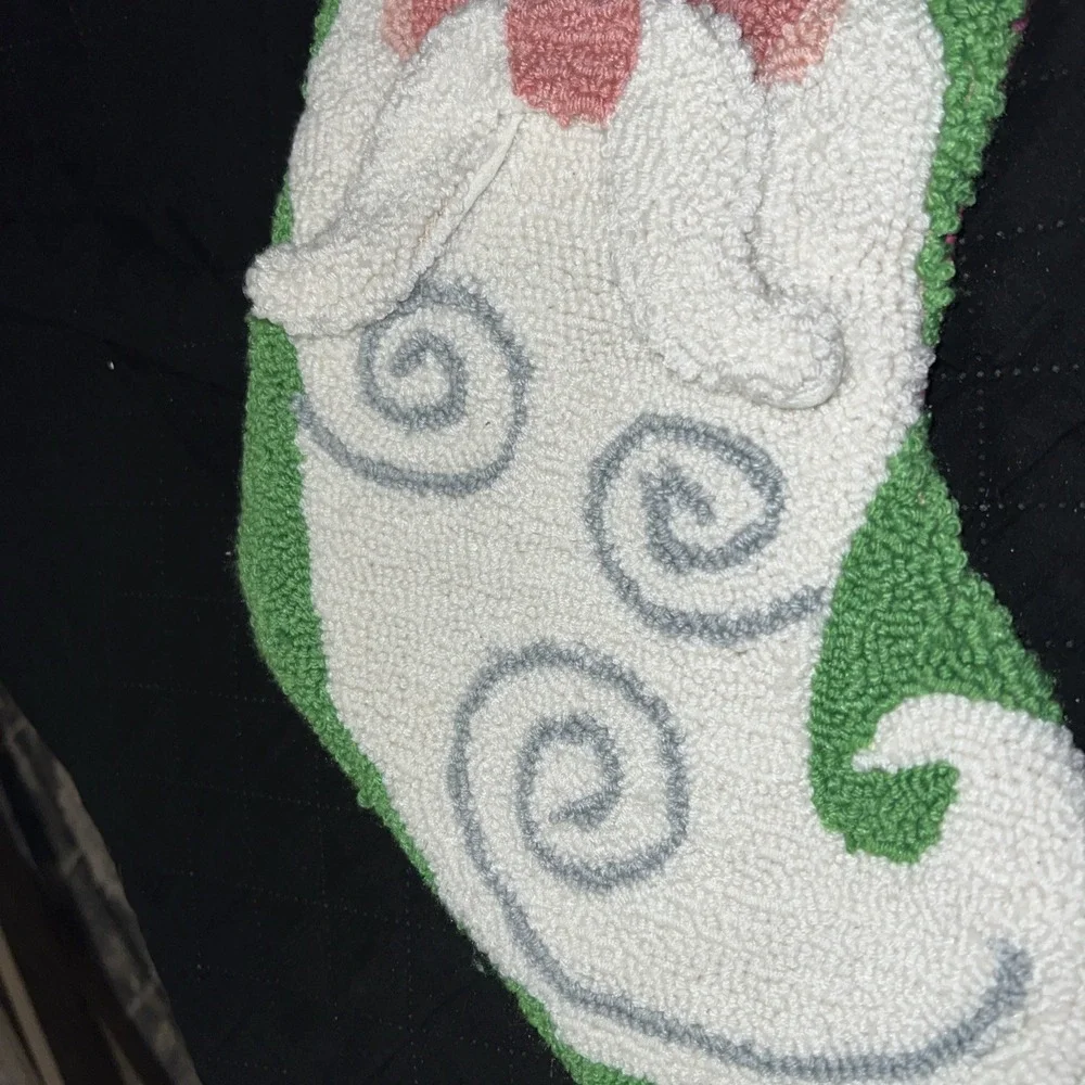 Santa Needlepoint Christmas Stocking Red 19